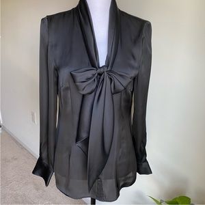 Spence button blouse w/bow